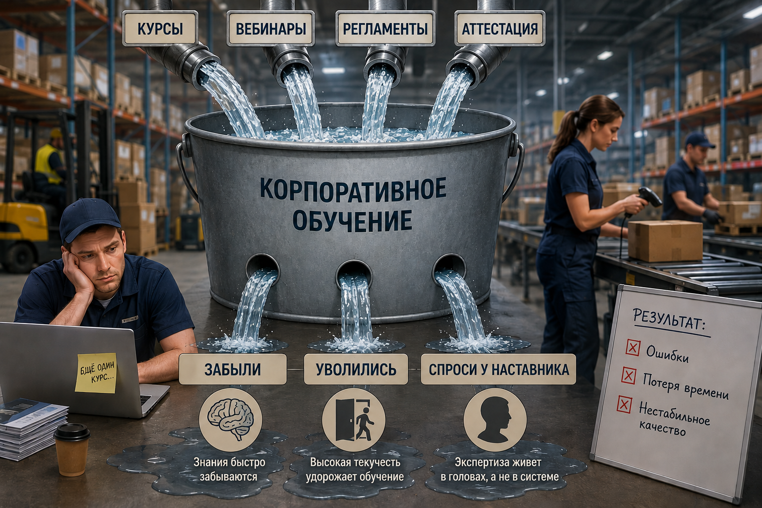 Почему инвестиции в обучение линейного персонала могут не приносить результаты — наглядно  