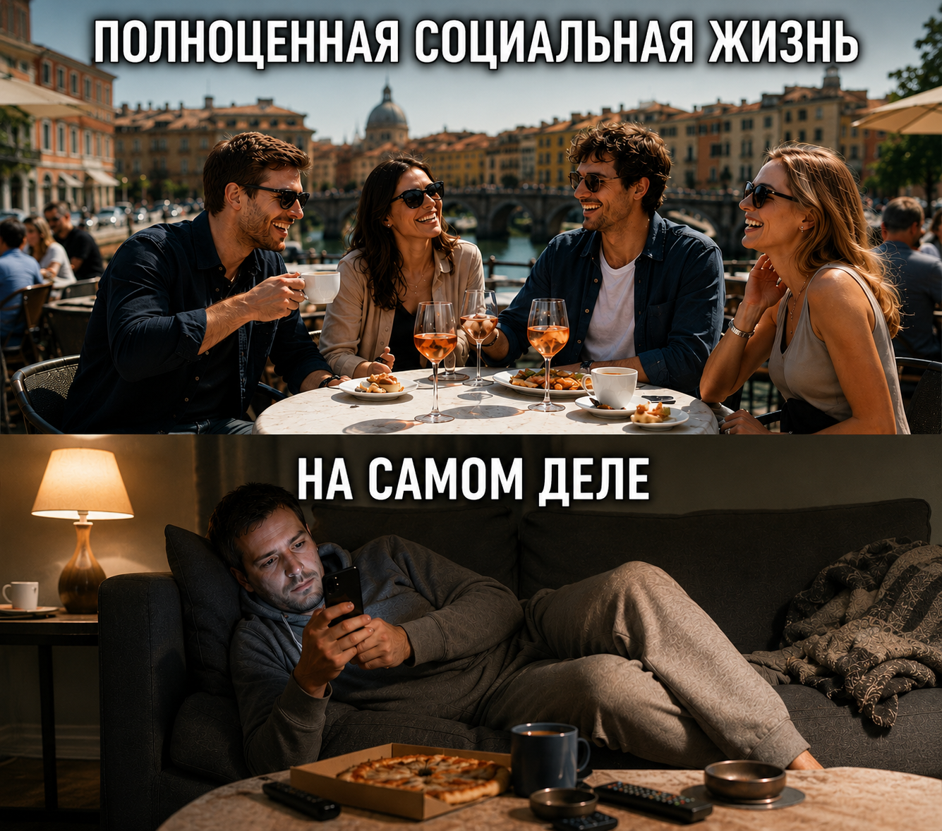 Это видимо про иммиграцию в Италию. Друганам из Подольска: “пицца тут отстой. вот бы нашу мясную”.