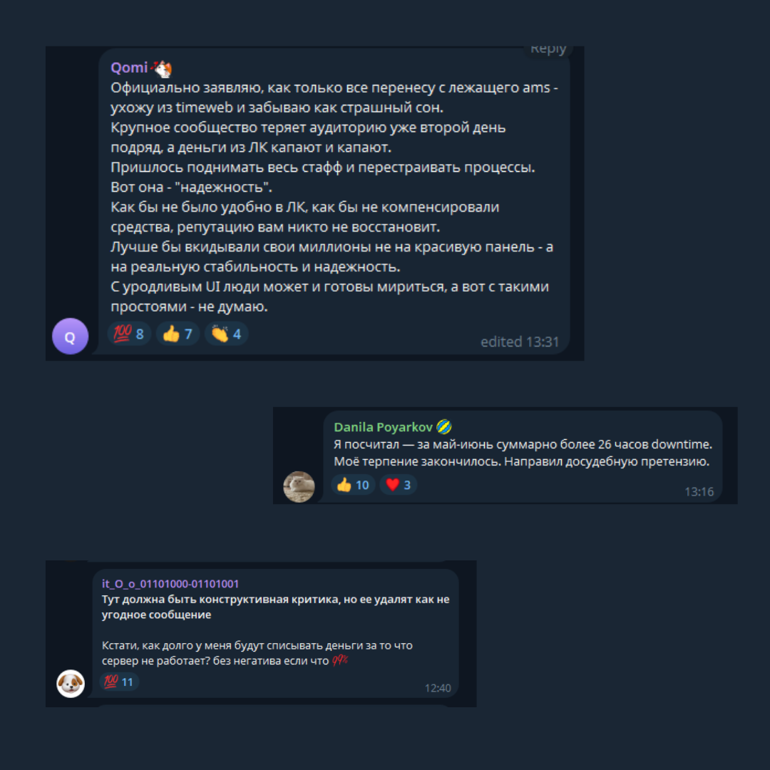 Таймвеб против клиентов: как стабильный хостинг превратился в кошмар для инфраструктуры - 9
