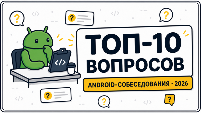 Топ-10 вопросов с Android-собеседований в 2026 — с разборами - 1 Топ-10 вопросов с Android-собеседований в 2026 — с разборами - 1