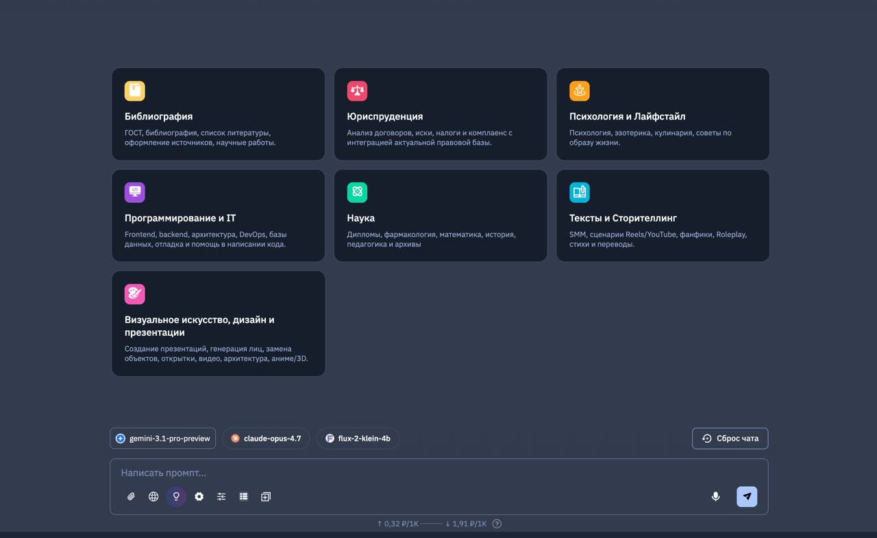Интерфейс BotHub