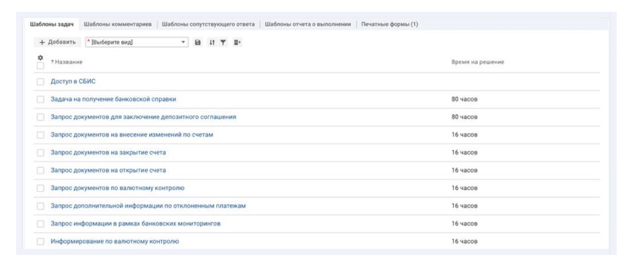 Шаблоны разных объектов можно собрать в отдельном разделе с помощью дополнительной настройки