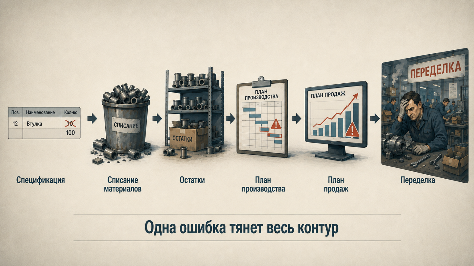  Новая ERP не создала ошибку – она сделала её последовательной.  