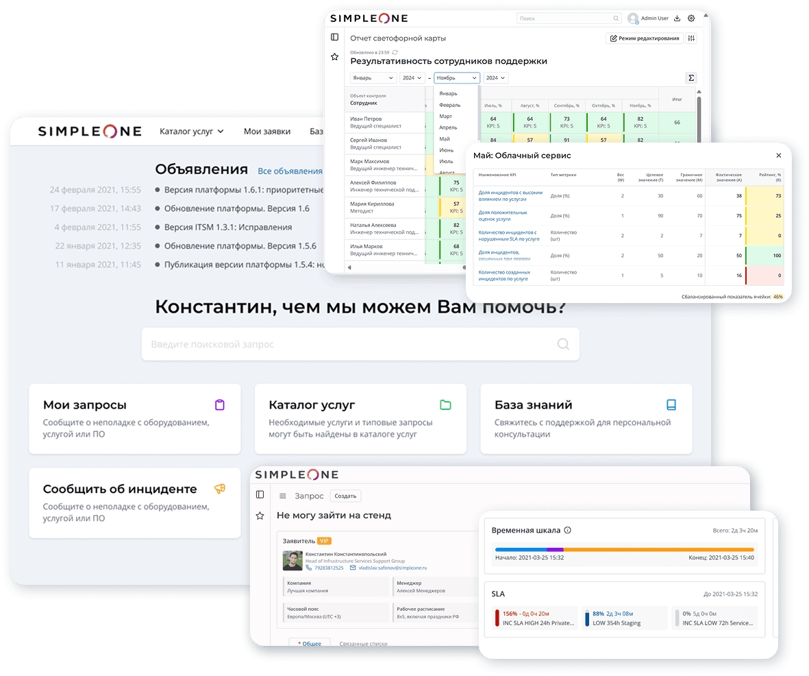 Интерфейс SimpleOne ESM
