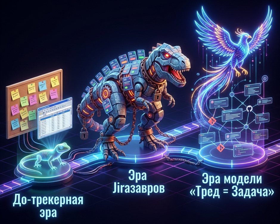 Рисунок 6. Эволюционная шкала трекинговых процессов.