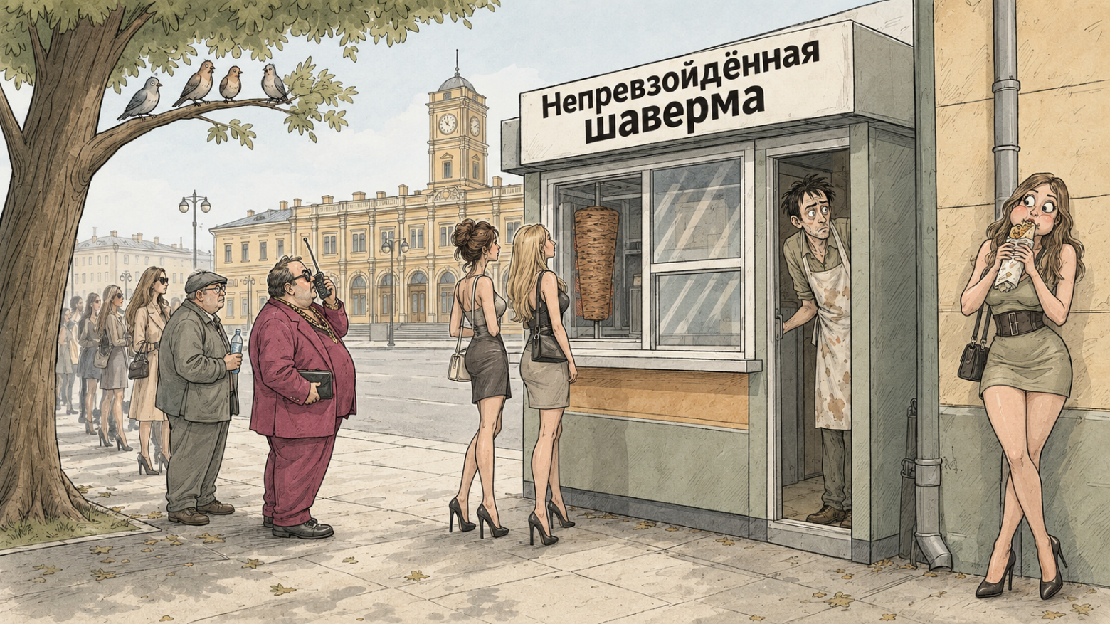 Пиковый рост клиентов фастфуда связанный с внешними факторами