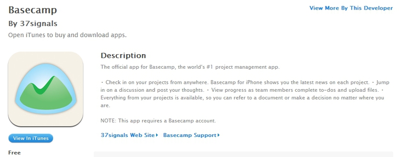 37 signals выпустили официальное iOS приложение для Basecamp. Спустя 8 лет после запуска